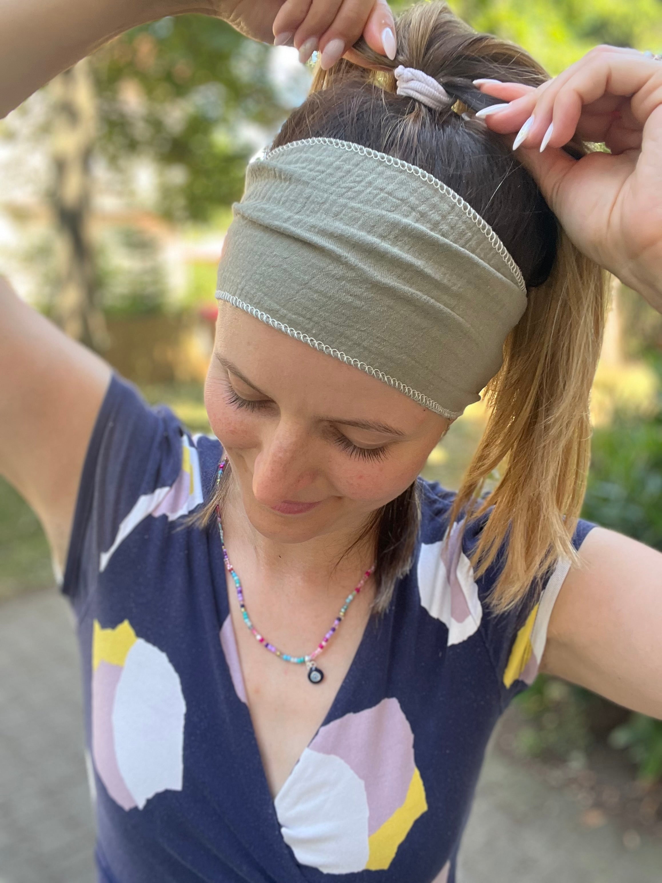 kurzes CUTY Musselin Bindehaarband zum Aktionspreis