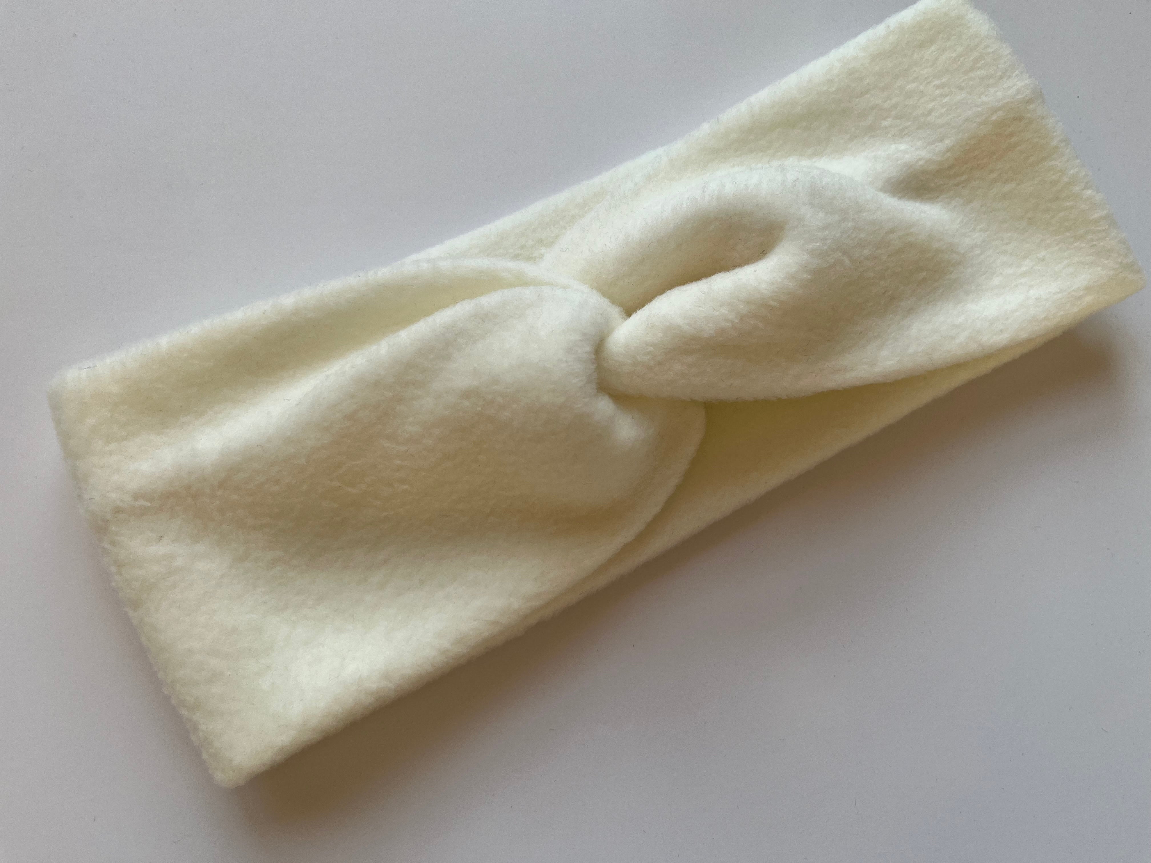 Fleece‑Stirnband Creme – weich, warm & handgefertigt