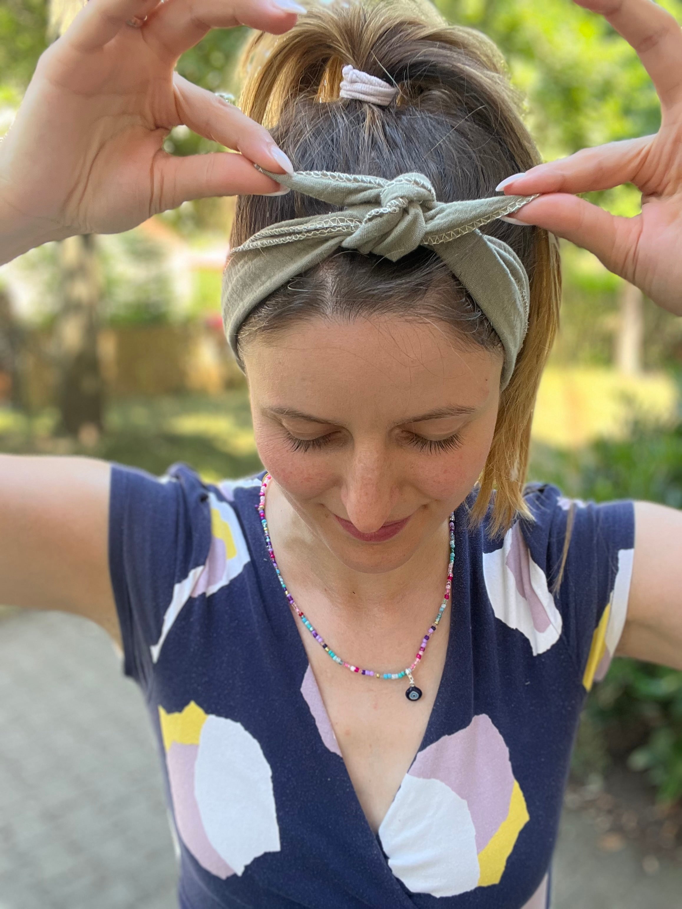 kurzes CUTY Musselin Bindehaarband zum Aktionspreis