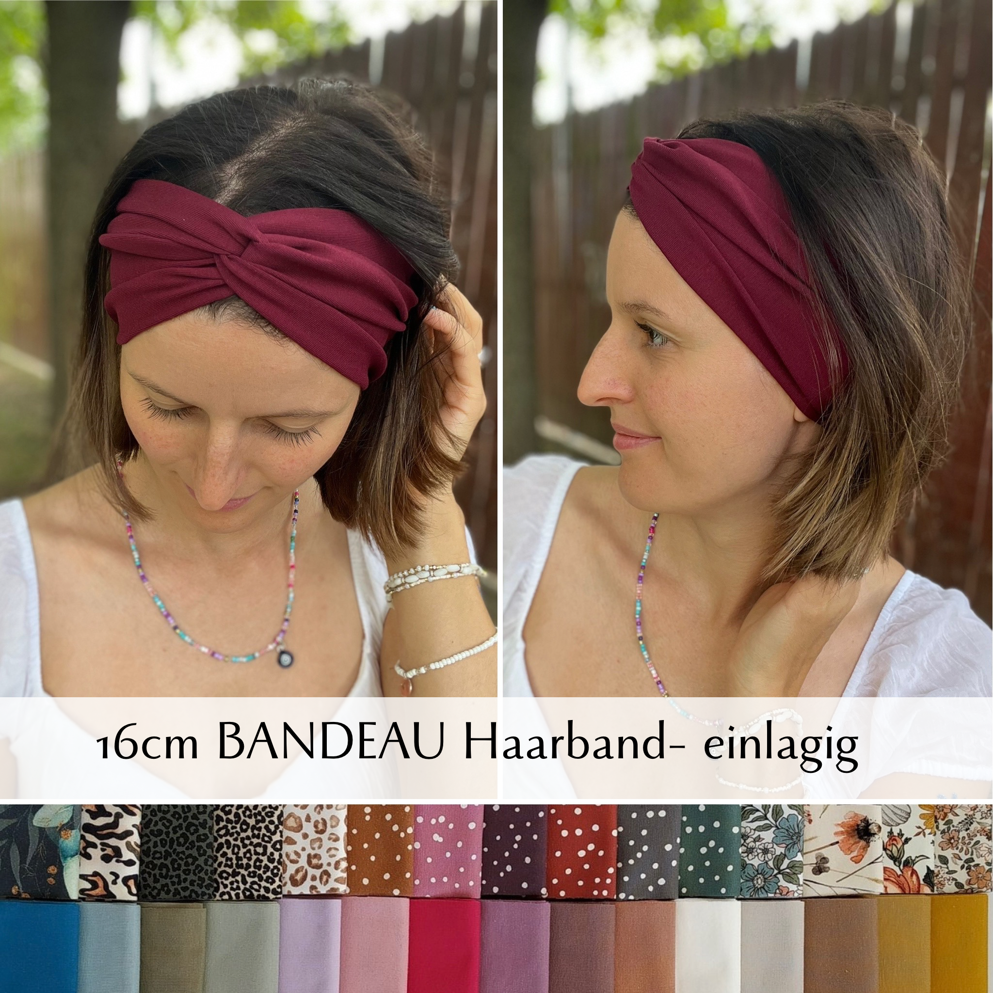 Neu-> BANDEAU Haarband in 16cm