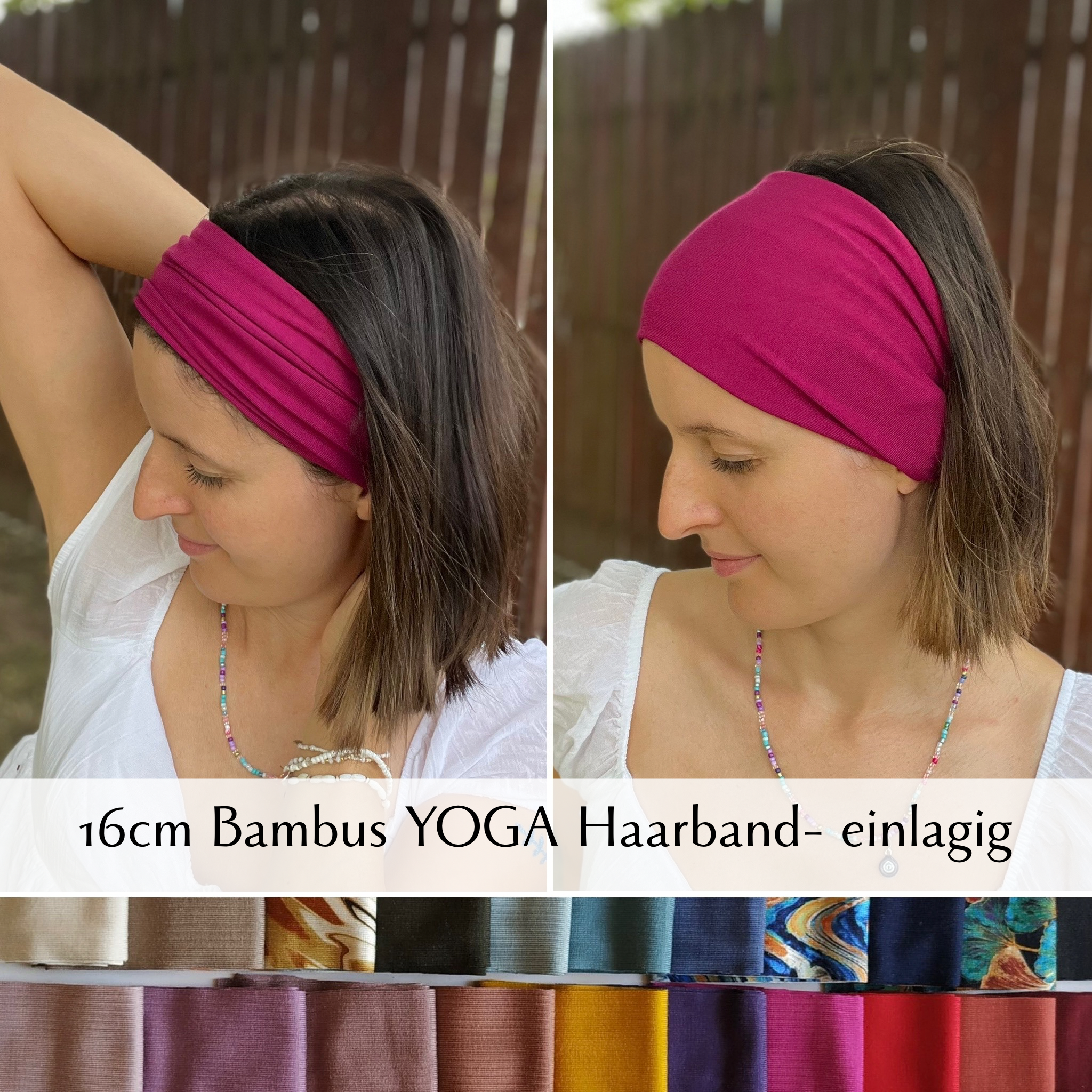 Neu-> Bambus Yoga Haarband in 9cm & 16cm