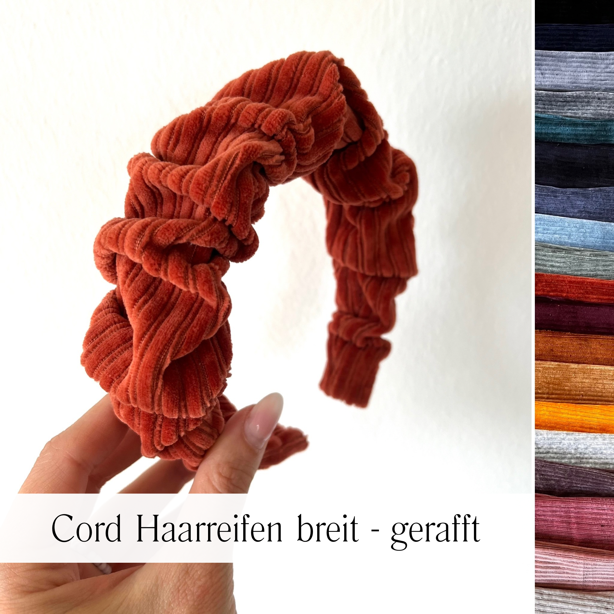 Cord Haarreifen - gerrafft