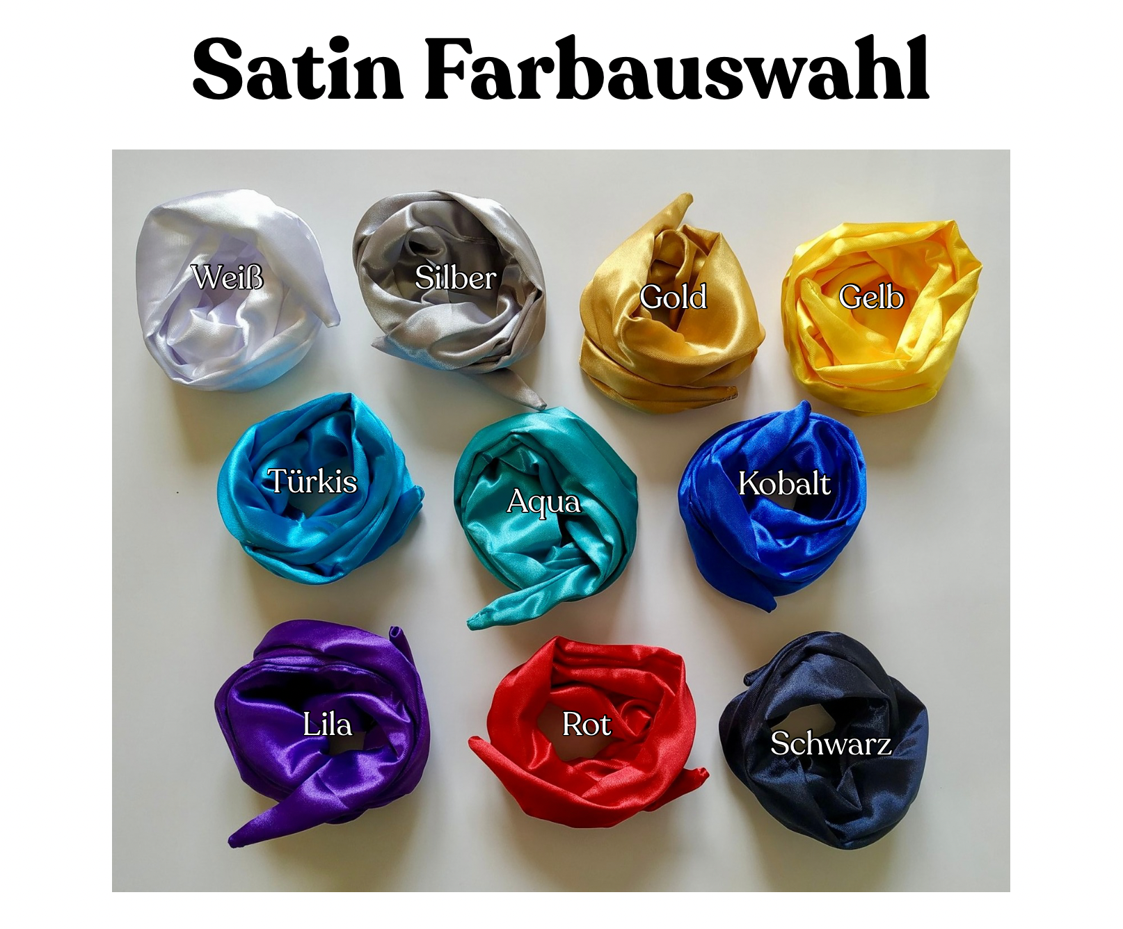 Satin Drahthaarband in 10 Farben