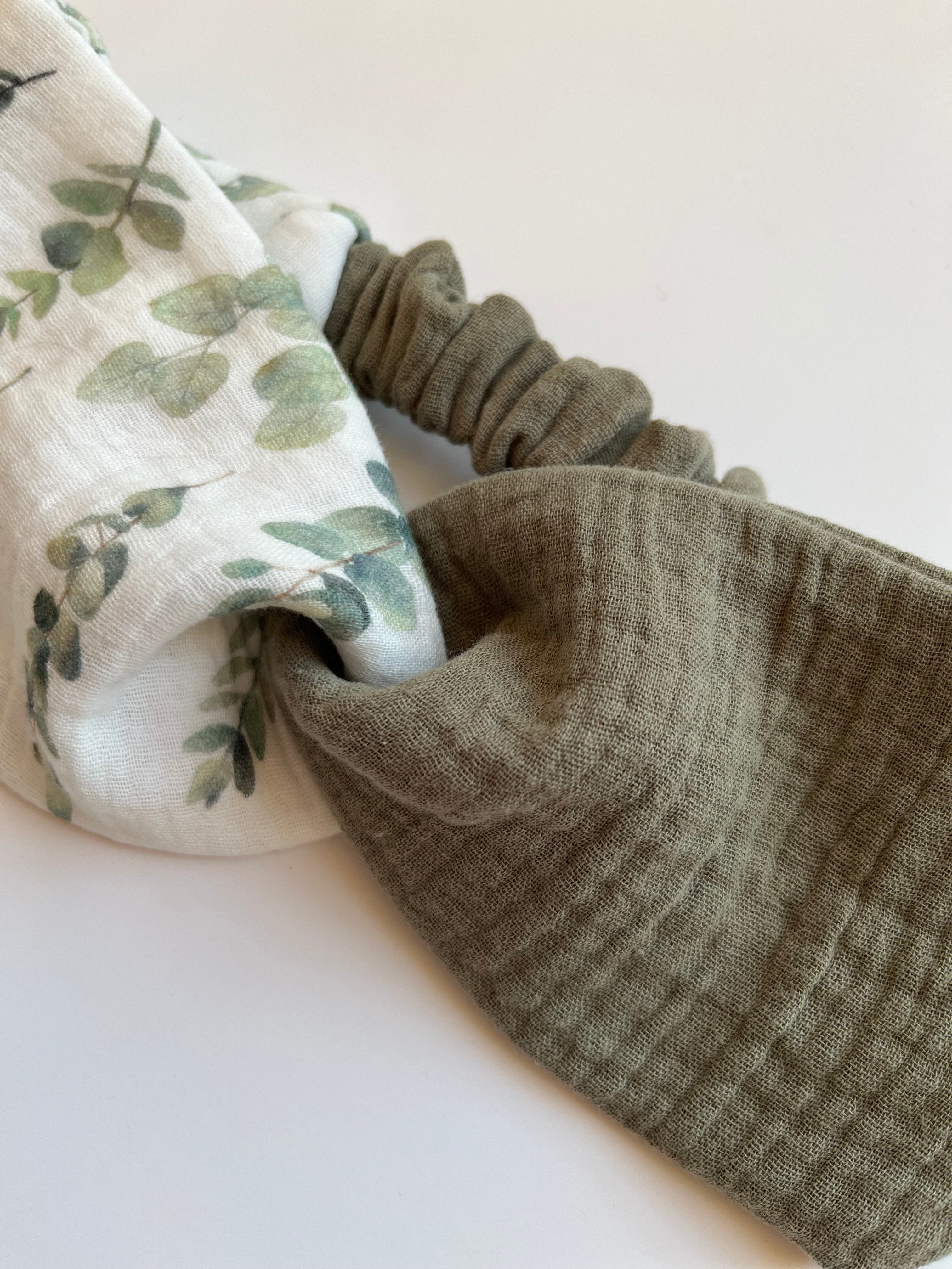 2‑farbiges Musselin Haarband – handgemacht, dehnbar & vielseitig