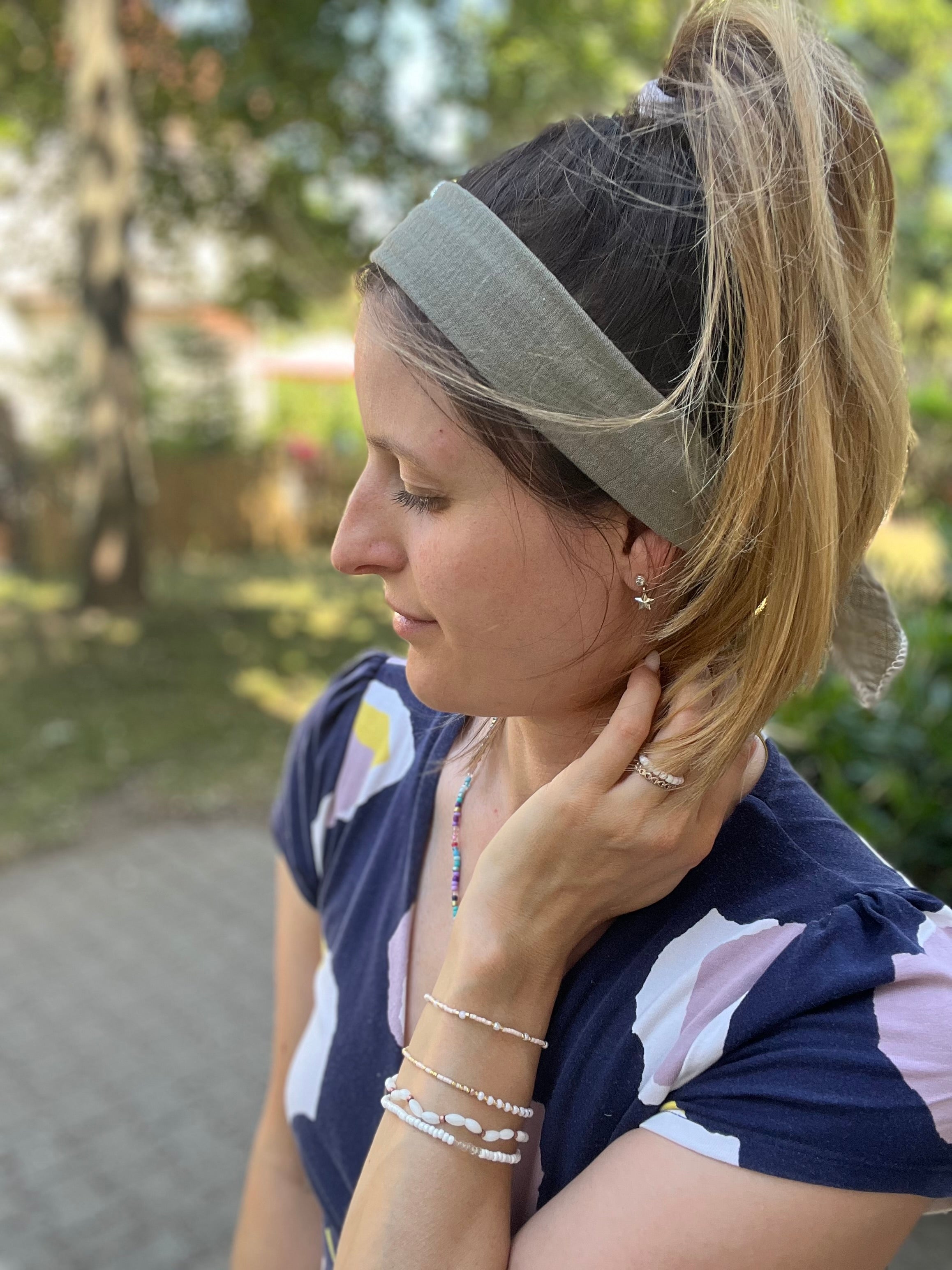 kurzes CUTY Musselin Bindehaarband zum Aktionspreis