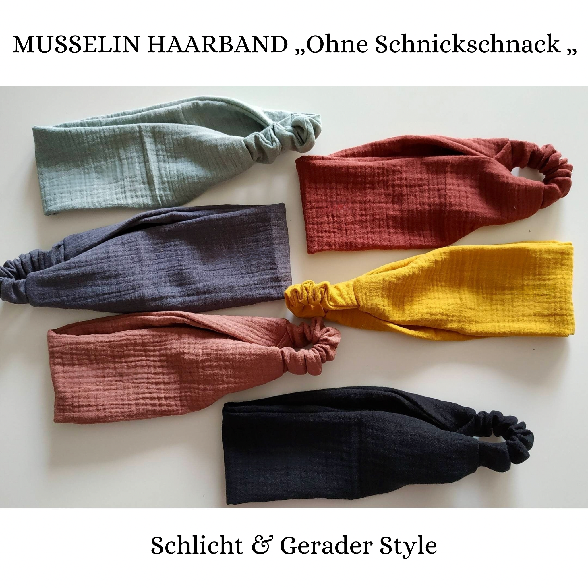 gerades MUSSELIN Haarband