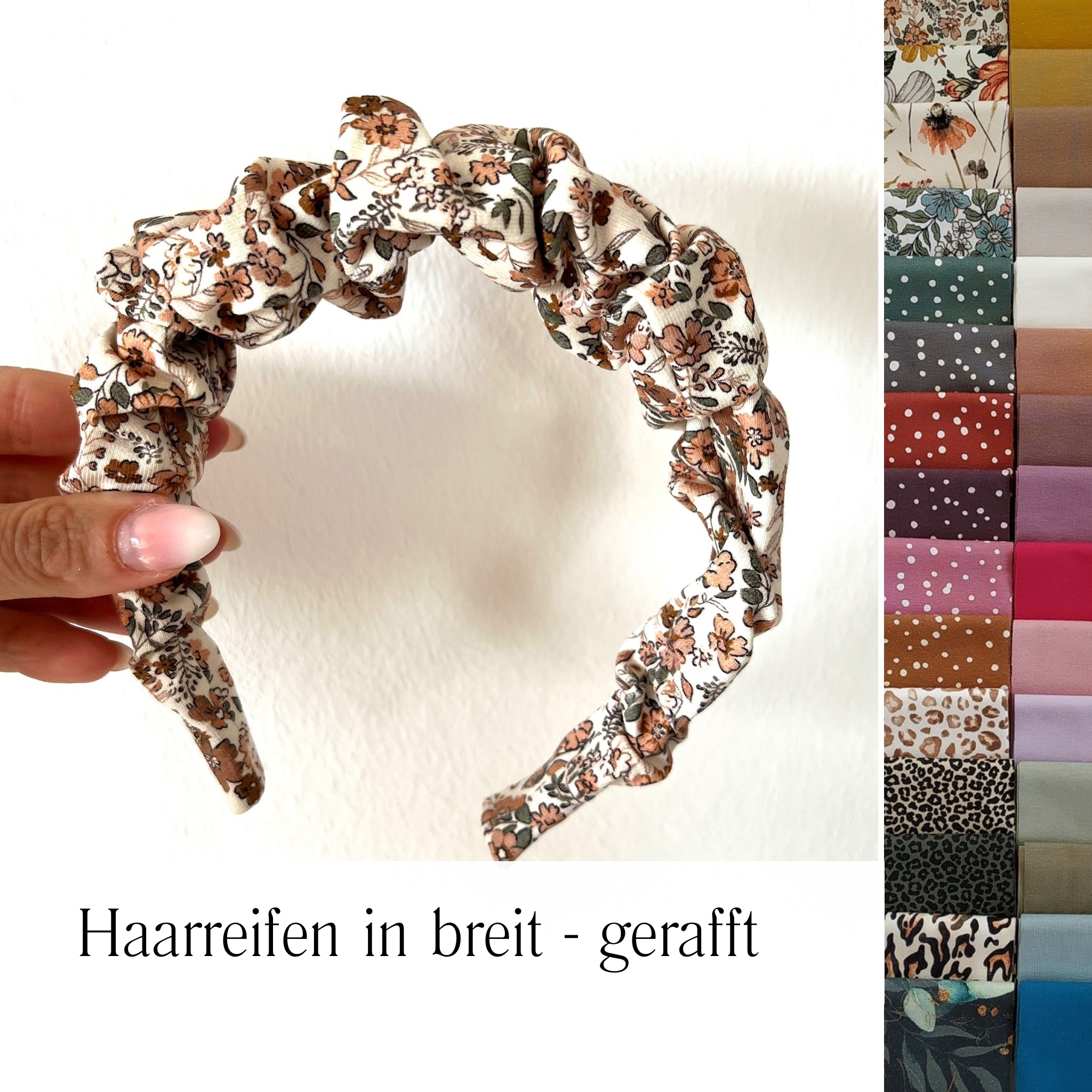 Haarreifen gerafft - breit