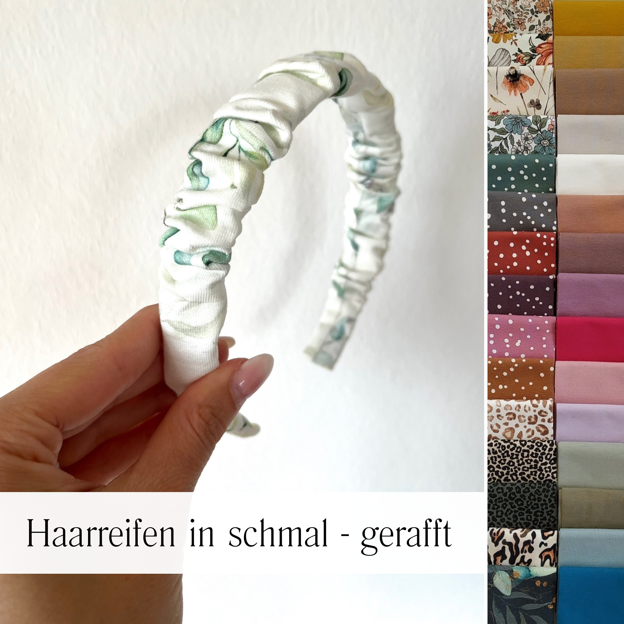 Haarreifen gerafft - schmal