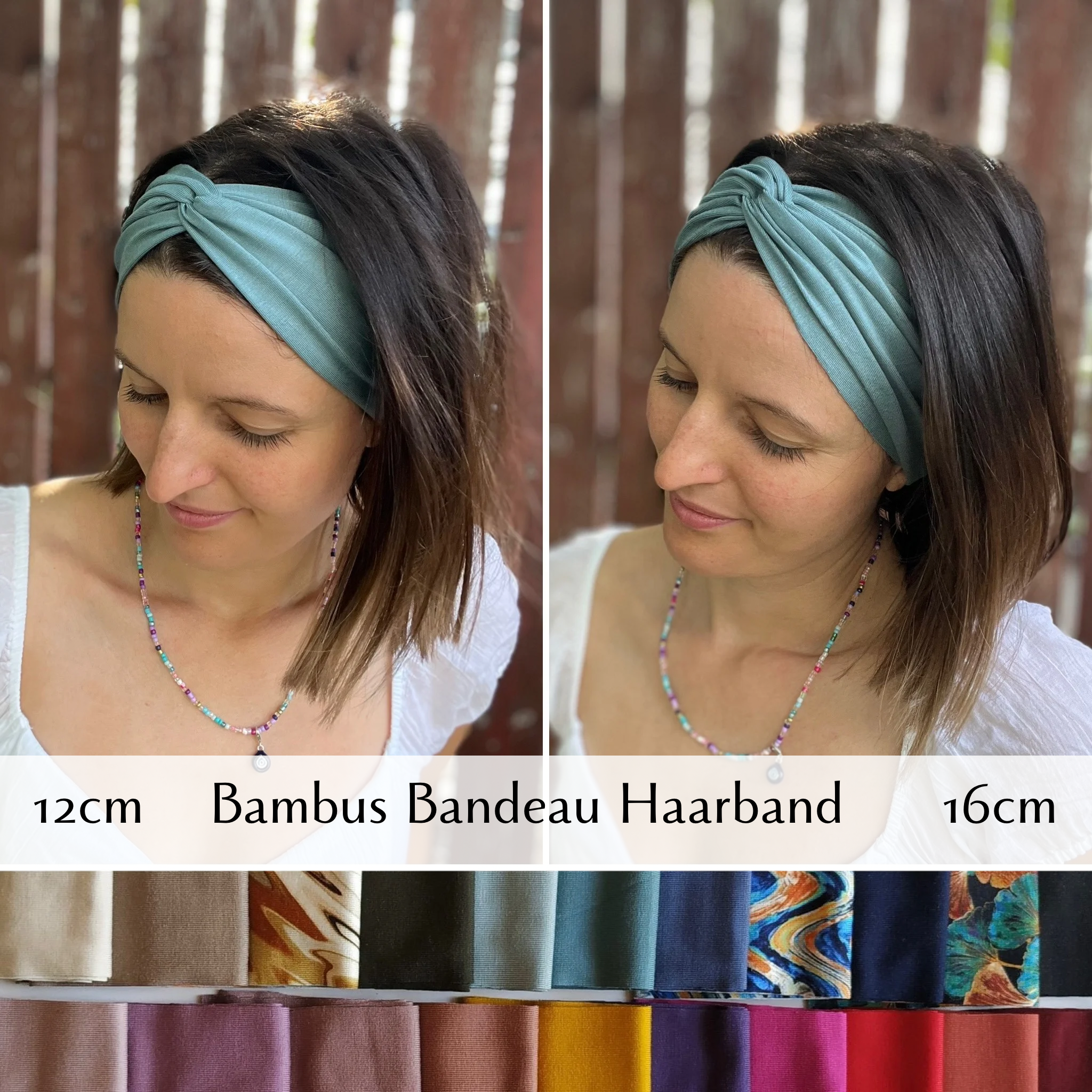 Neu-> Bambus Bandeau Haarband in 12cm & 16cm