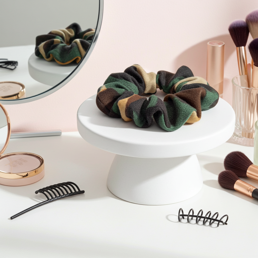 Scrunchie Sonderedition Leo – handgefertigt, 60% Viskose, 40% Baumwolle – weich & stylisch
