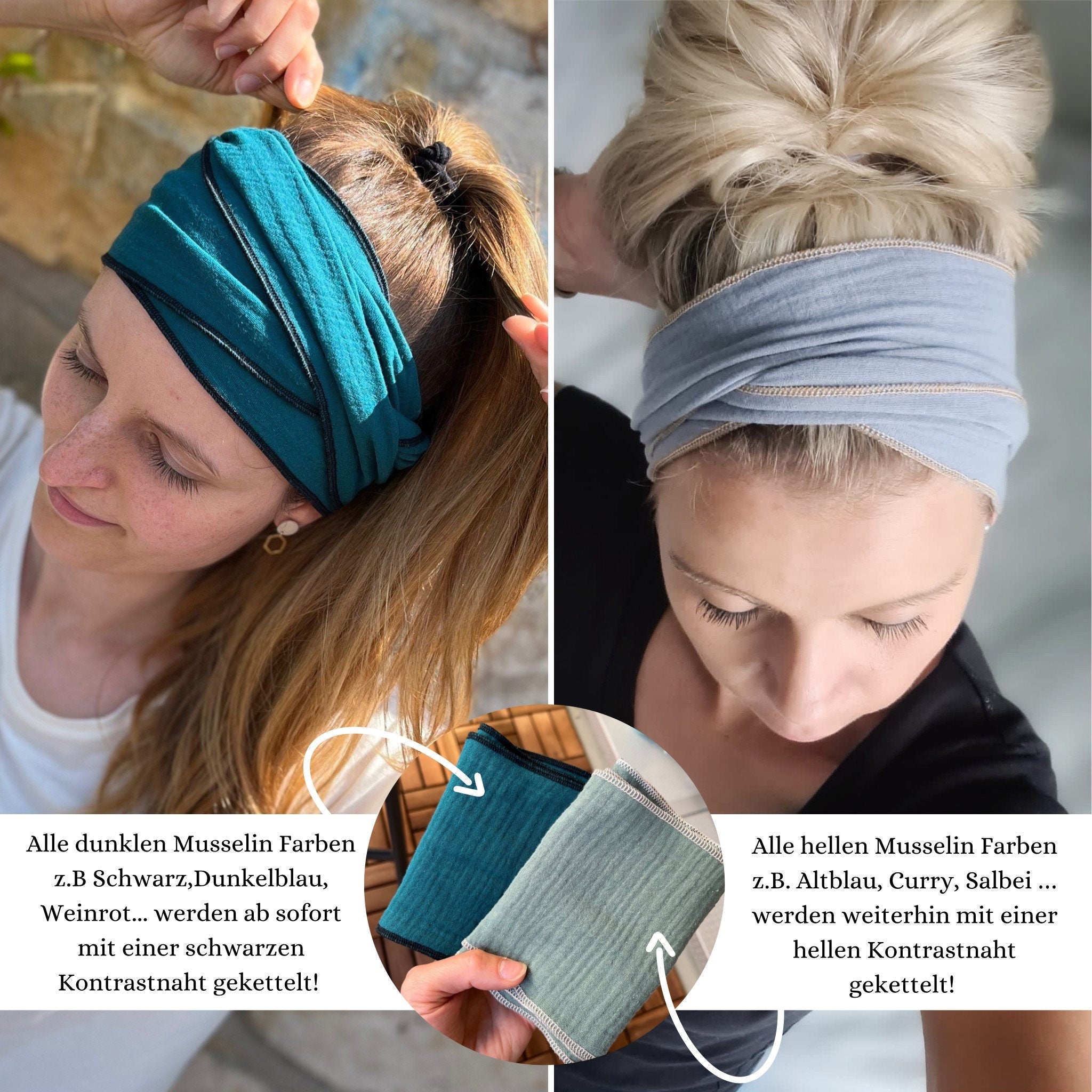 kurzes CUTY Musselin Bindehaarband zum Aktionspreis