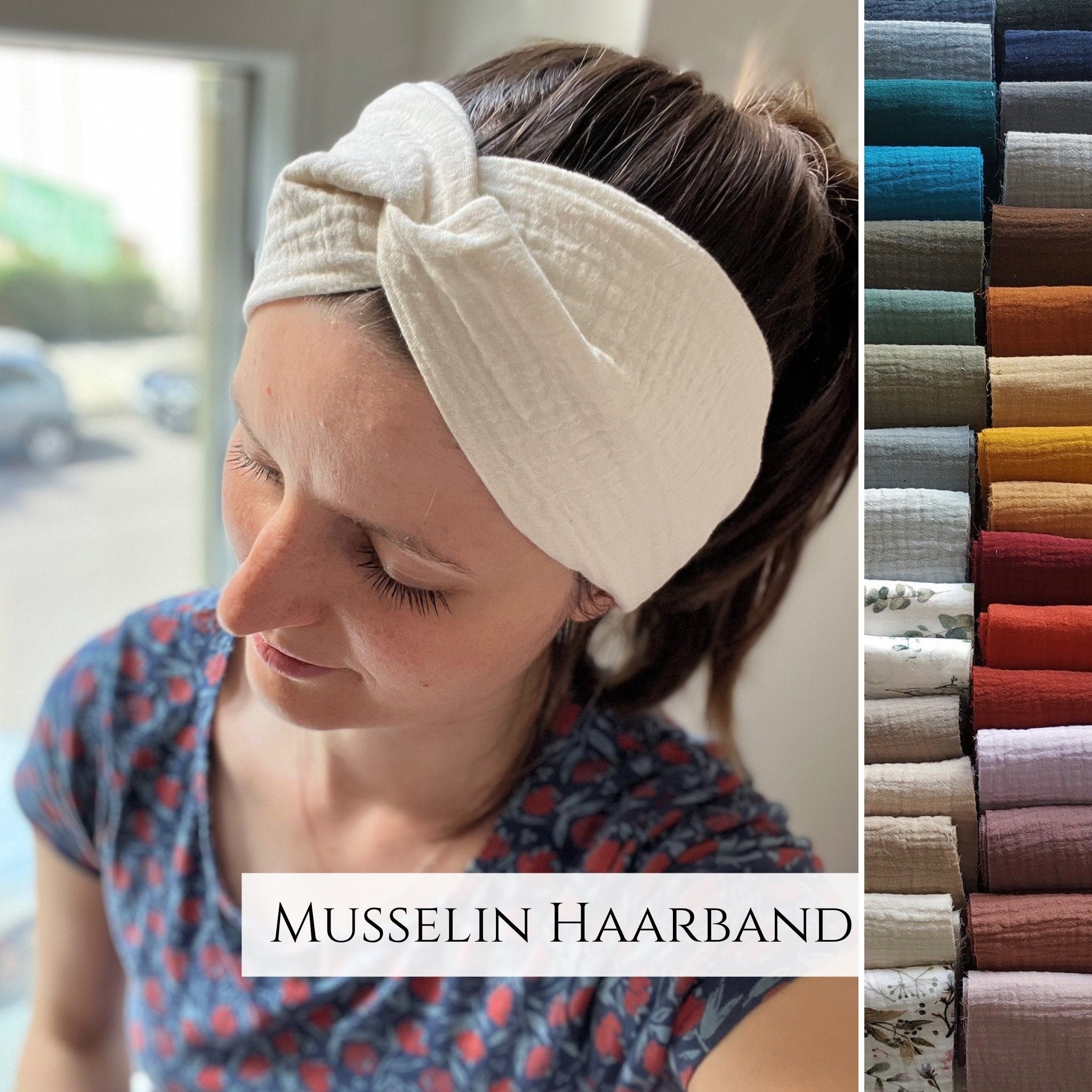 Musselin Bandeau Haarband