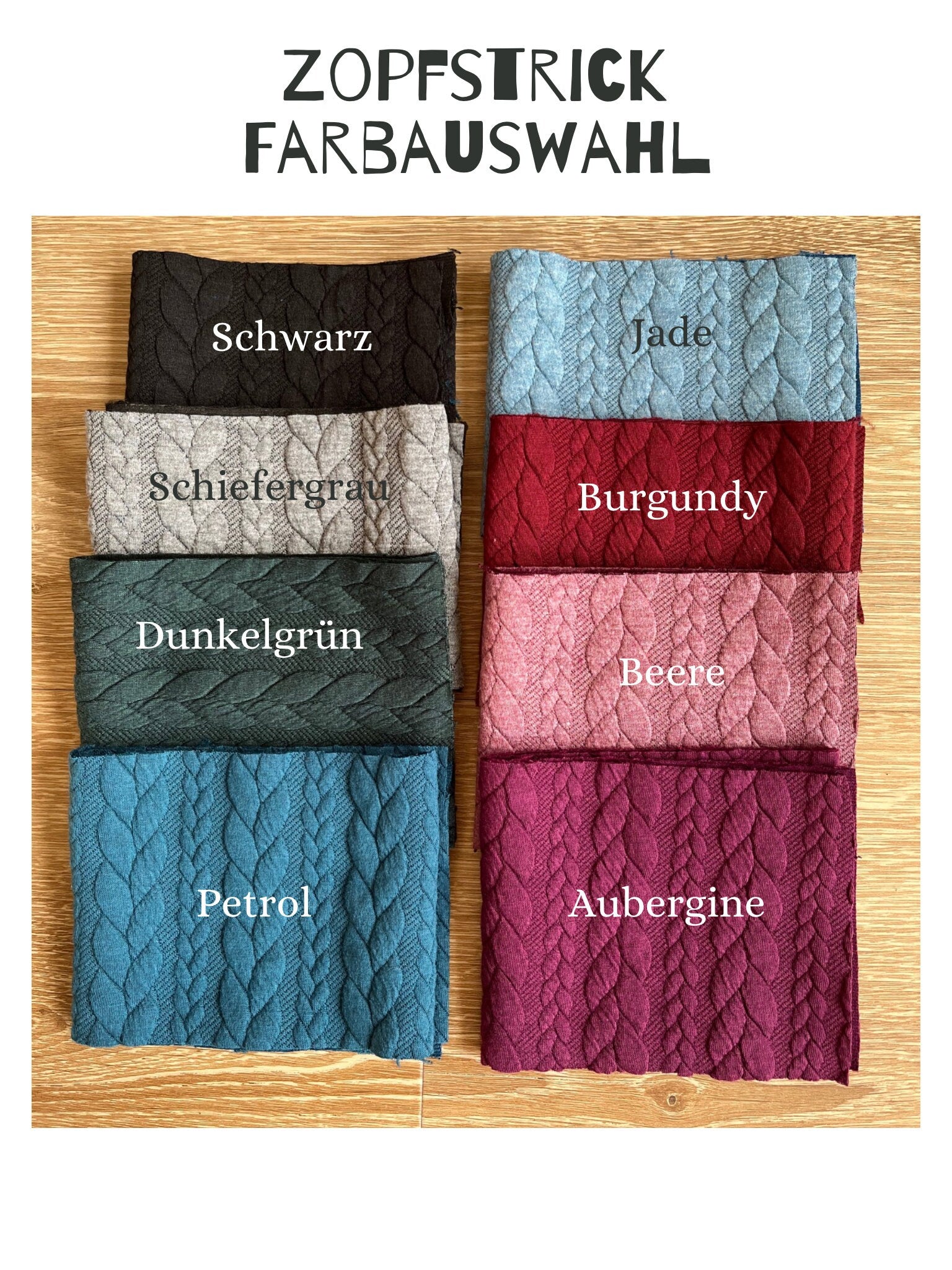 Zopfstrick Haarband & Loop gefüttert