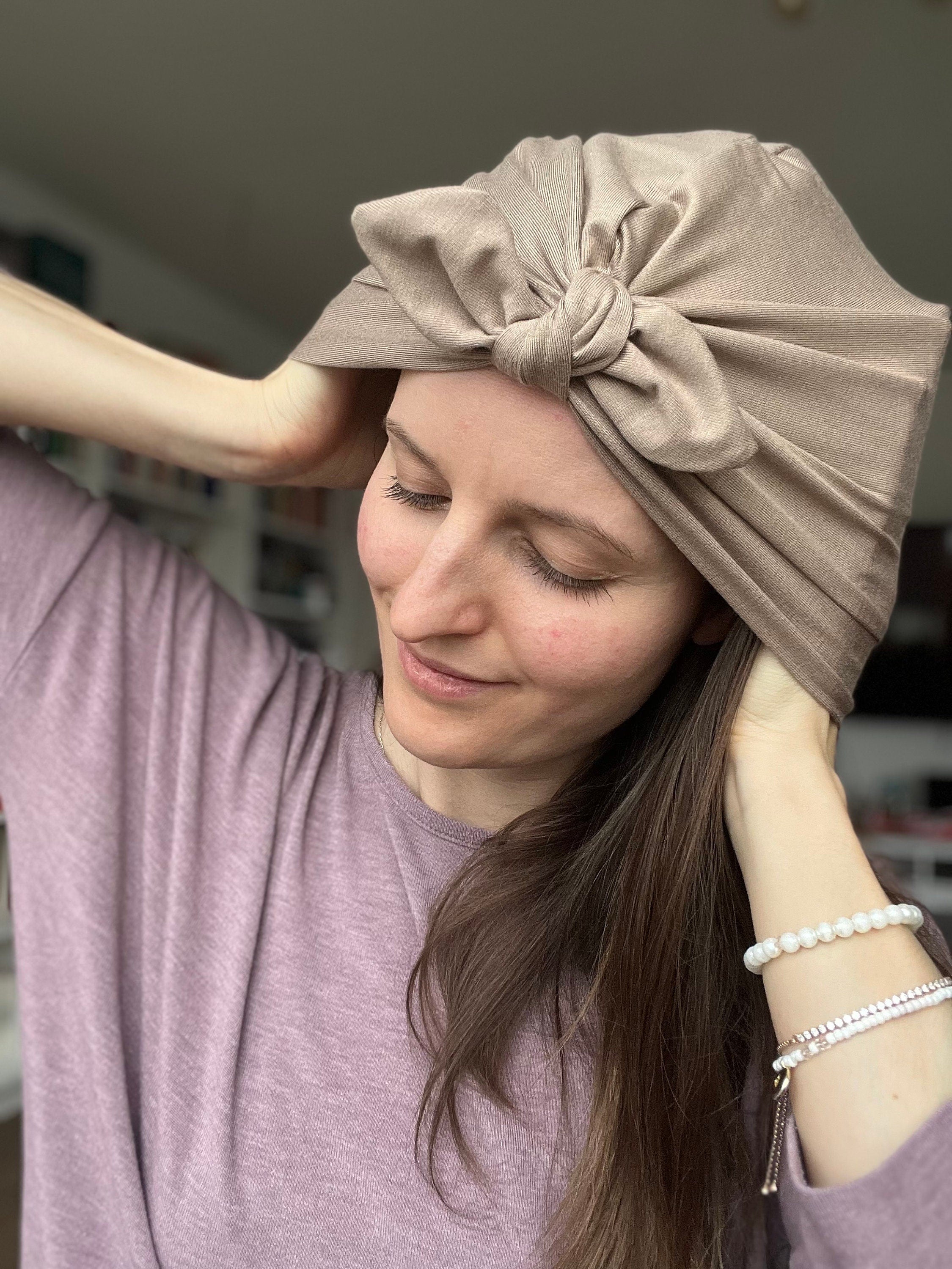 Bambus Schleifen Turban Mütze mit Bündchen