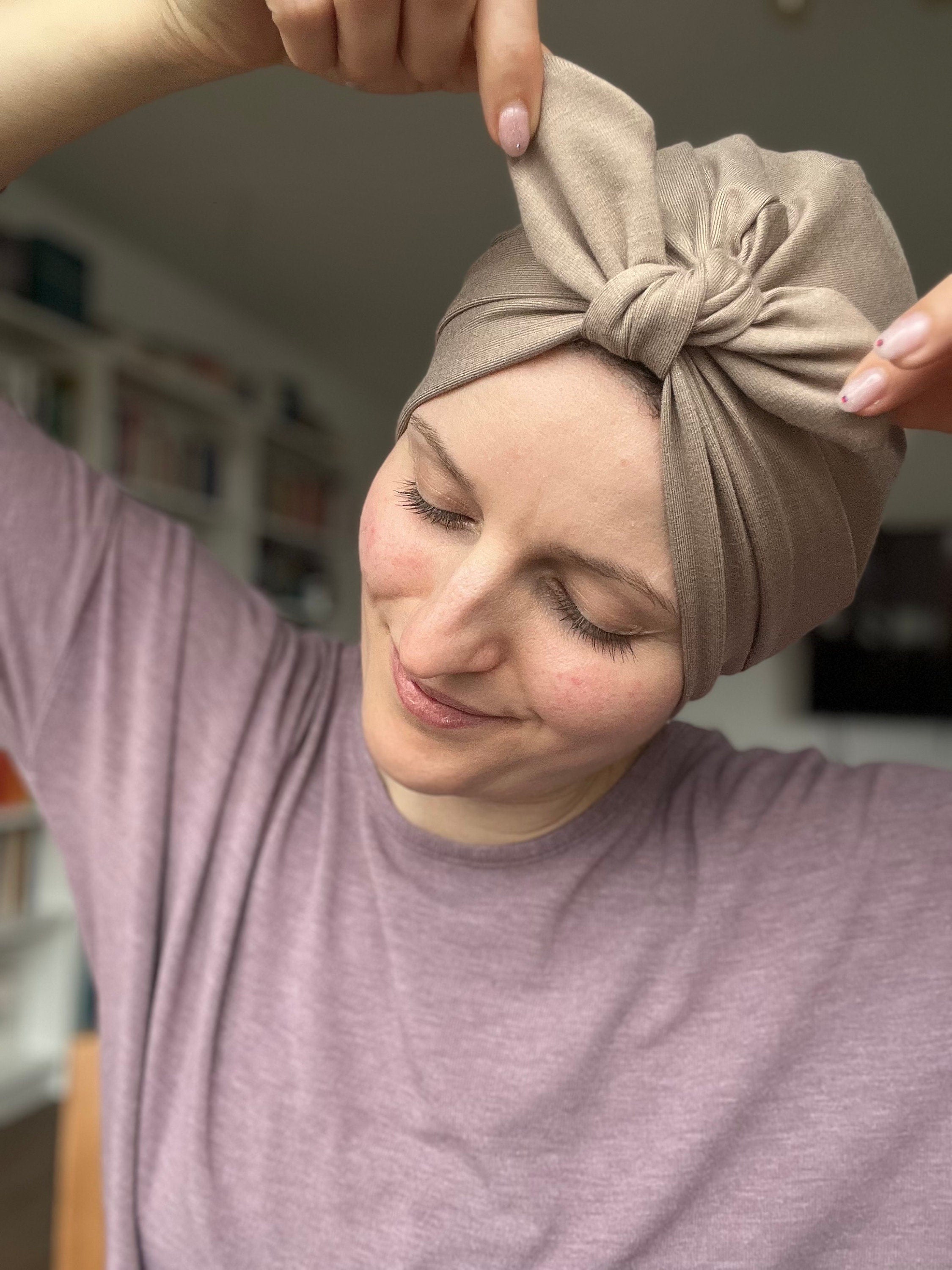 Bambus Schleifen Turban Mütze mit Bündchen