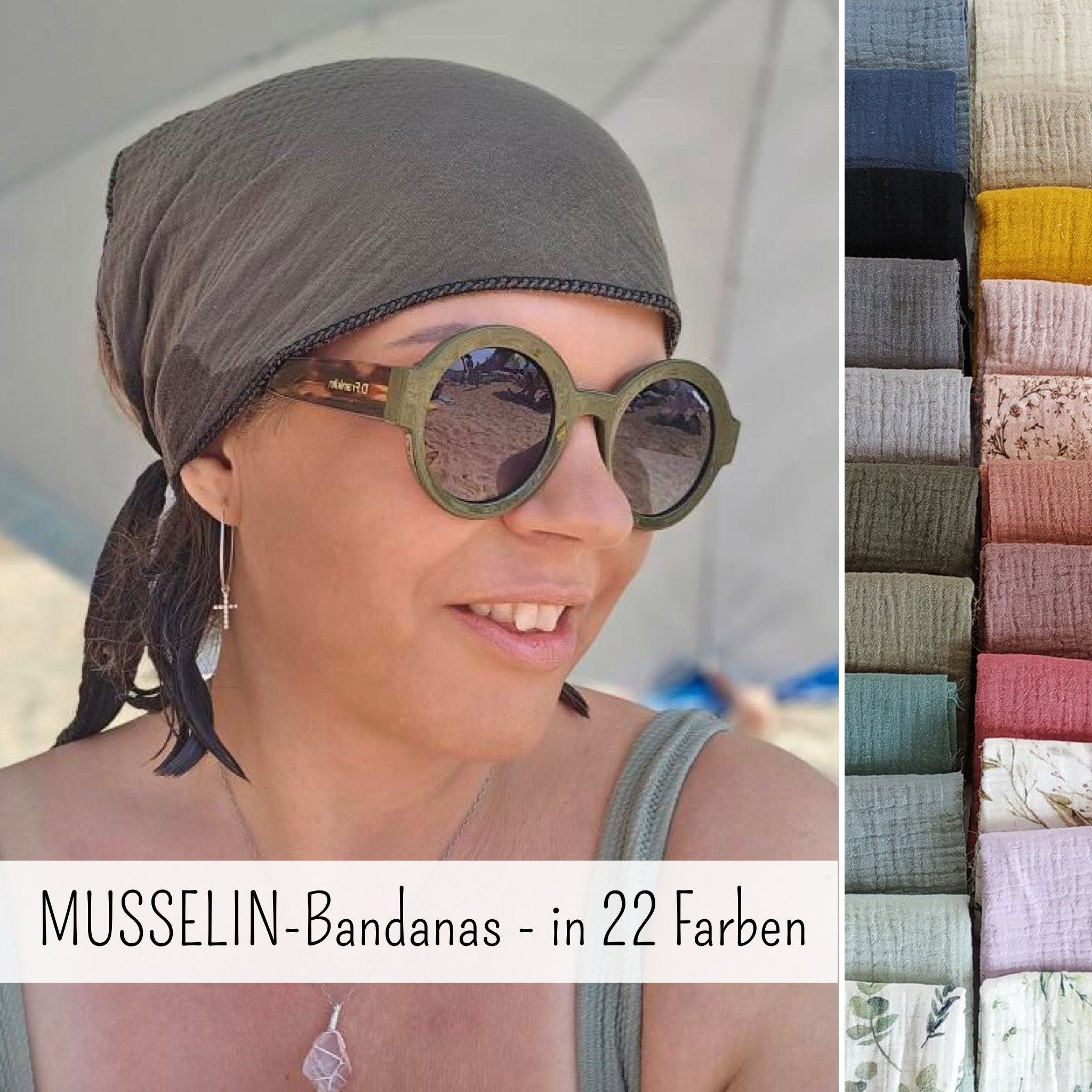 CUTY Musselin Bandana zum binden