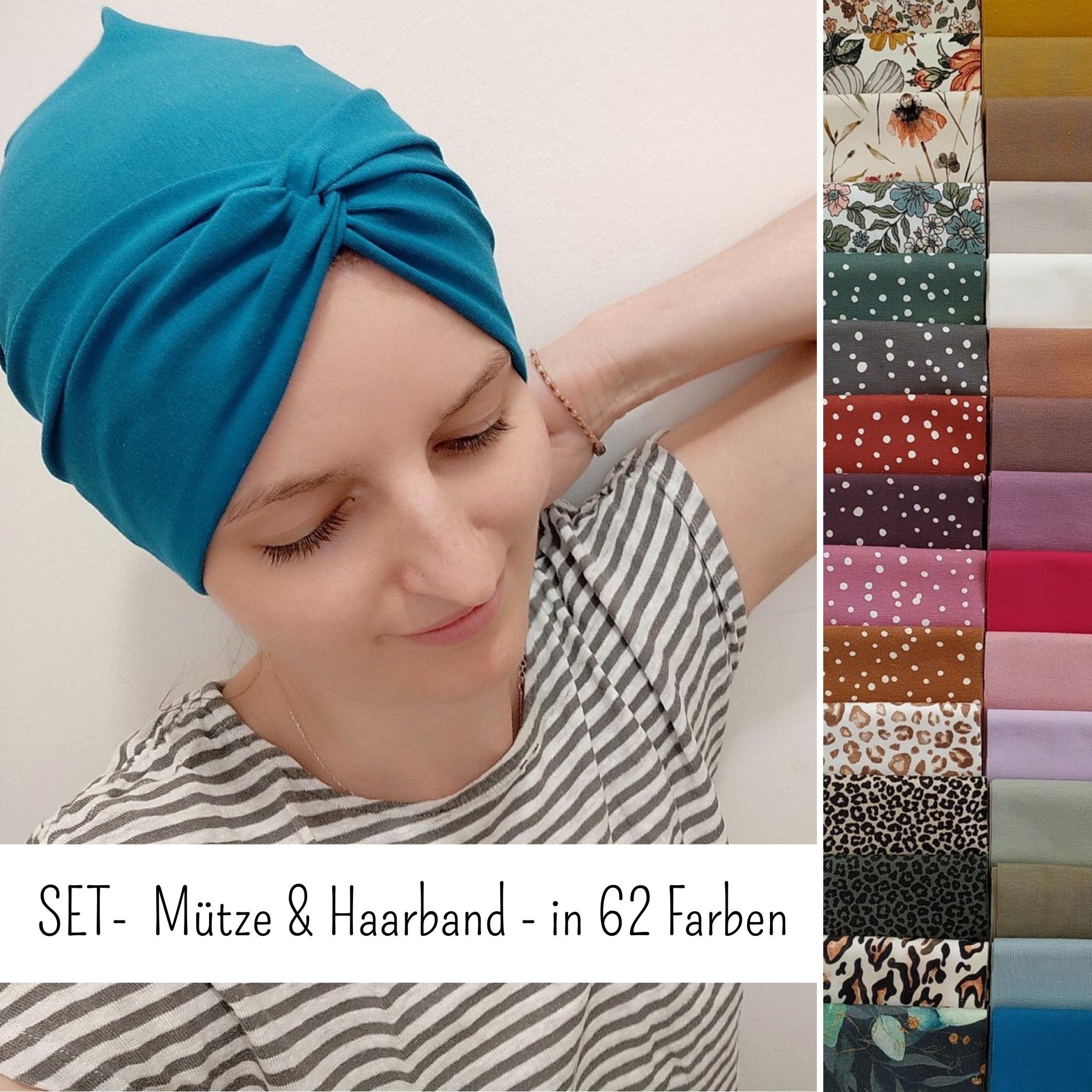 2-teiliges SET Mütze & Bandeau Haarband - einlagig