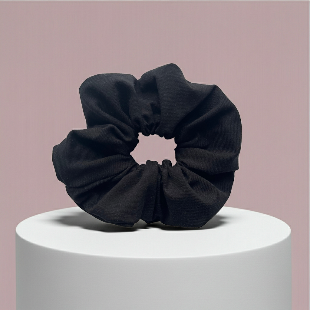 Scrunchie Jersey Schwarz – weich & stylisch